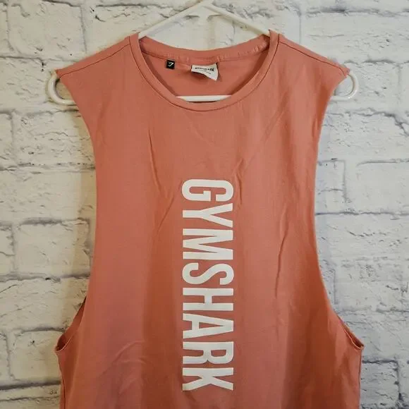 Gymshark Women's Bold Drop Arm Tank Pink Size M Fitness Sleeveless Top - Picture 2 of 5